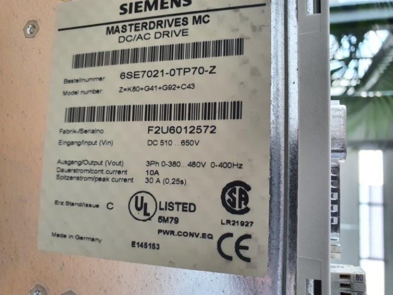 Siemens Masterdrive MC A21006 15