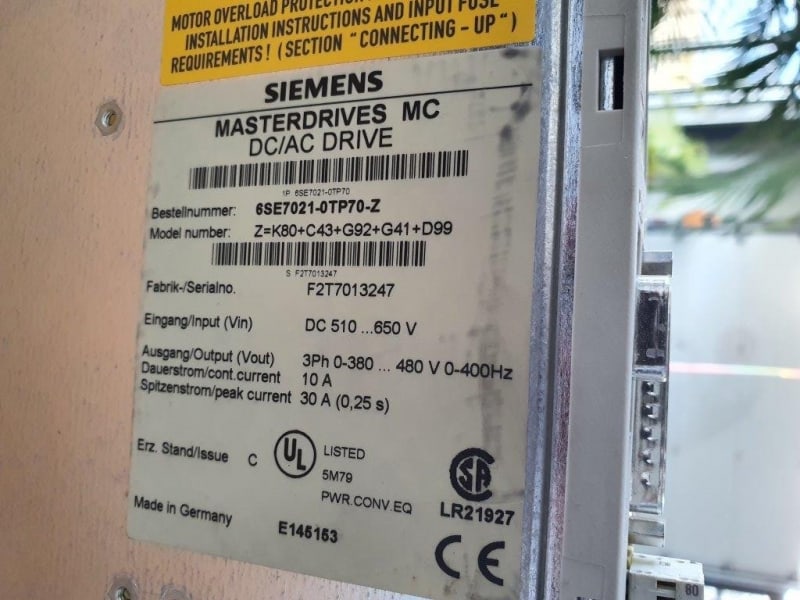Siemens Masterdrive MC A21009 5